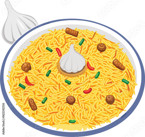 biryani flat illustration