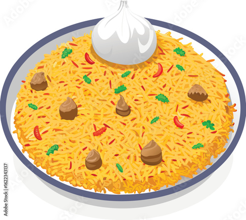 biryani flat illustration