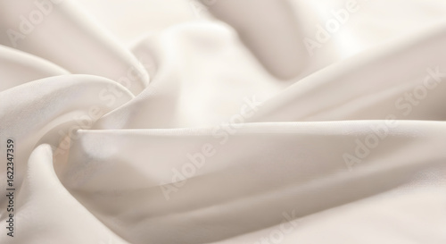 Delicate Drape of Light Beige Fabric Closeup Texture