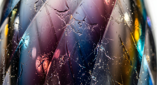 Intricate Fractured Gemstone with Shifting Colors