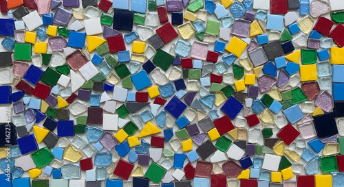 Vibrant Irregular Mosaic Tile Art Abstract Background