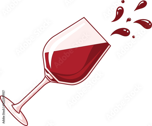 Isolated red wine glass vector illustration design for wine bar or restaurant