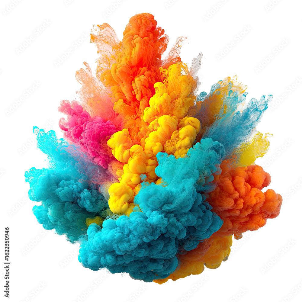 Fototapeta premium Colorful abstract explosion of vibrant inks