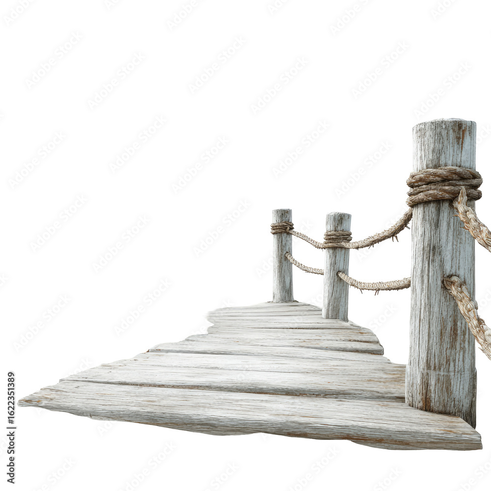 Naklejka premium Wooden pier extending into distance