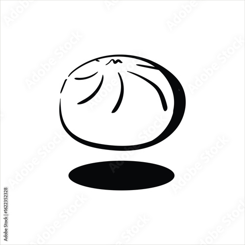 Lineart Baozi Vector Illustration Minimalist Lineart Style