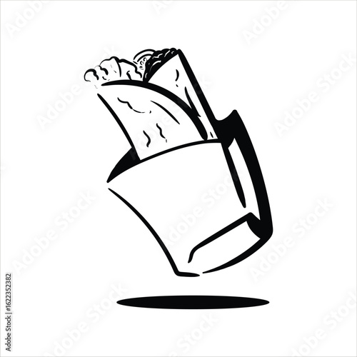 Lineart Jian Bing Vector Illustration Minimalist Lineart Style