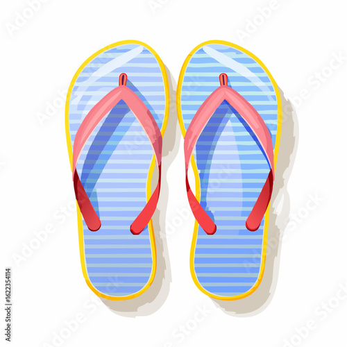 summer slippers, flip flops set vector illustration isolated