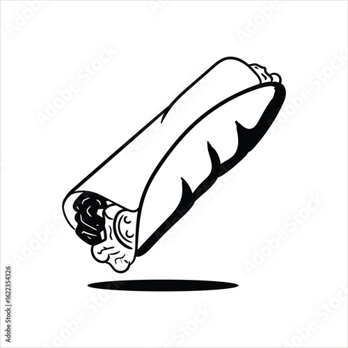 Lineart Kebab Vector Illustration Minimalist Lineart Style