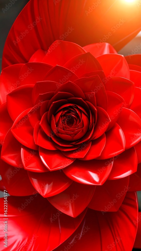 Naklejka premium Red flower design close-up