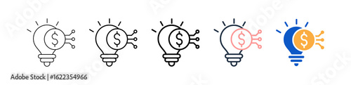 Financial Technology different style icons set vector illustration. 