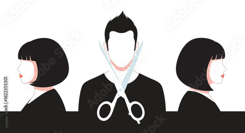 Hair salon services and stylist for modern haircuts and professional styling