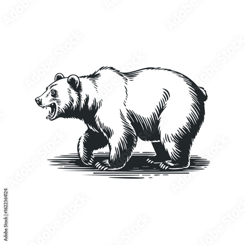 Majestic bear roaming through the wilderness under bright skies