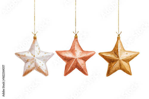 Watercolor Christmas decoration stars vector illustration, watercolor vector illustration,Winter sale