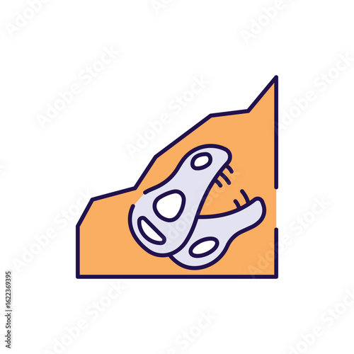 Paleontology icon design with white background stock illustration