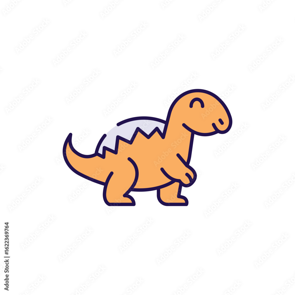Fototapeta premium Dinosaur icon design with white background stock illustration