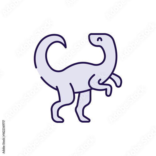 Velociraptor icon design with white background stock illustration