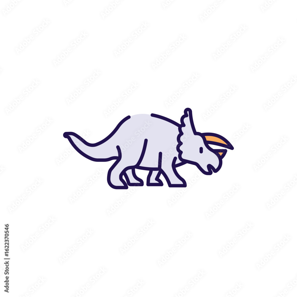 Fototapeta premium Triceratops icon design with white background stock illustration