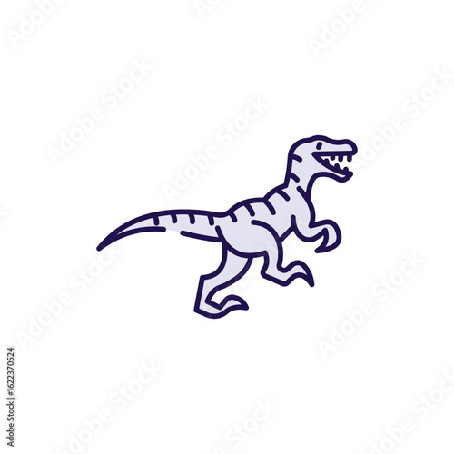 Valociraptor icon design with white background stock illustration
