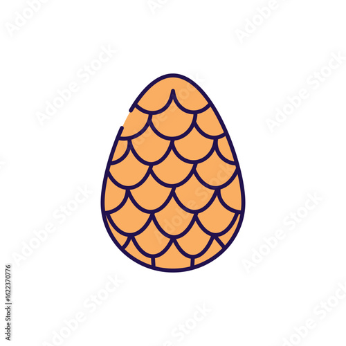Dragon Egg icon design with white background stock illustration