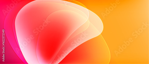 Abstract gradient background. Warm colors blend, creating flowing shapes. Soft light radiates from central area. Vivid, modern design.