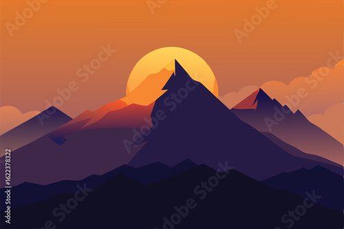 mountain ridge glowing under fading golden sun wit (1).eps