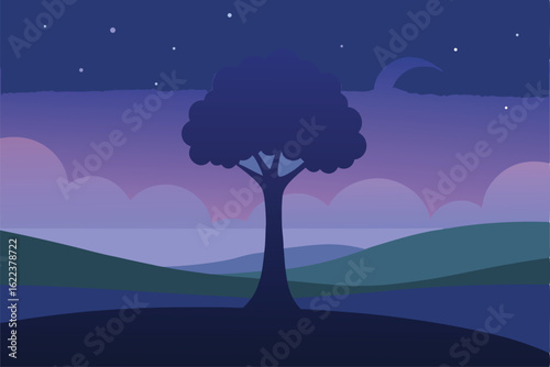 nature wallpaper featuring a lone tree in an open  (1).eps