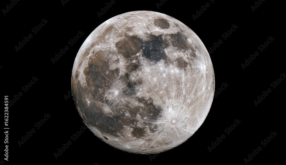Fototapeta premium Full moon, detailed surface texture
