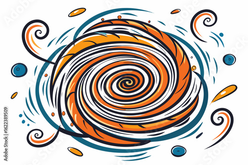 Dynamic swirling vortex design evokes powerful energy and movement, perfect for branding, creative projects, and adding a vibrant touch to any visual concept