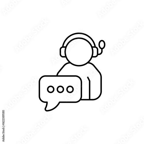 Icon a customer support, isolated against a clean background.