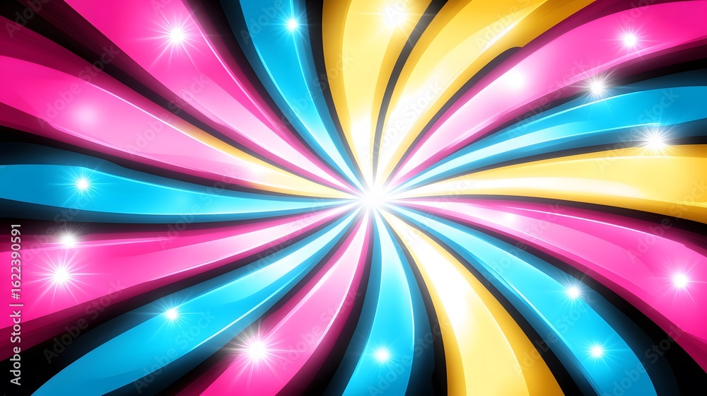 Obraz premium Vibrant Swirling Abstract Background Design Pink Blue Yellow