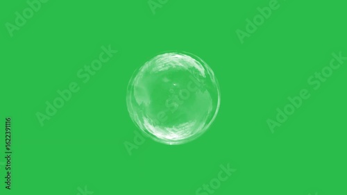 Big size water bubble motion graphic effect on green screen background. 