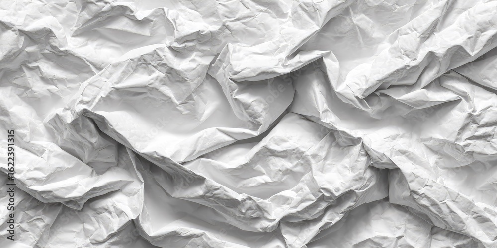 Obraz premium Crumpled white paper texture, abstract background