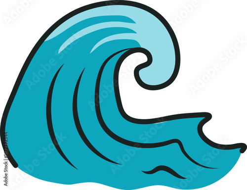 Ocean Wave Illustration for Beach or Surf Theme