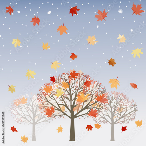 Gradient background, tree branches a