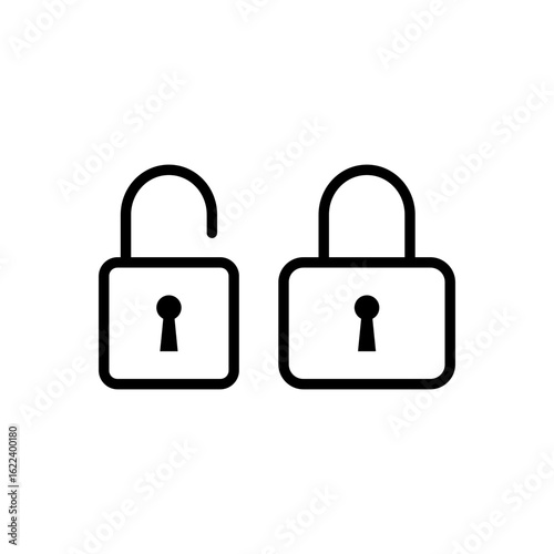 Free Download Flat Lock and Unlock Icon Vector for Privacy and Security Interface - GFXLoad