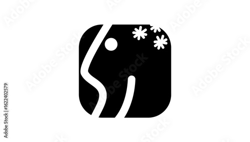 Memories symbol, black isolated silhouette