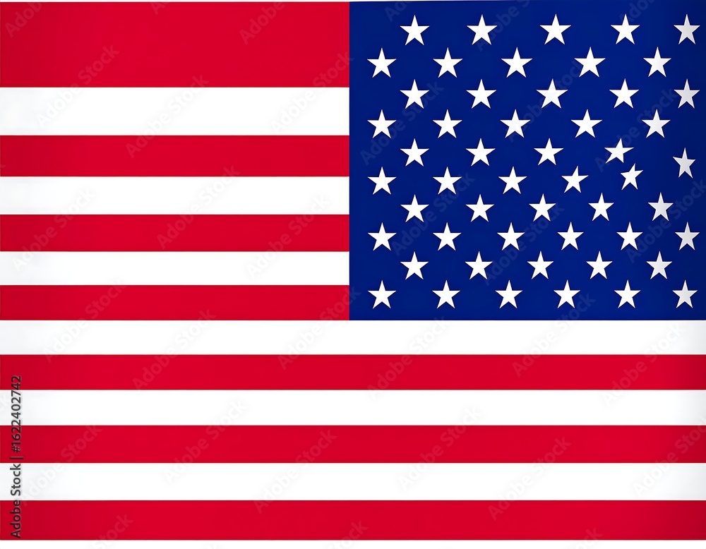 Naklejka premium A simple, digitally-rendered image of the US flag