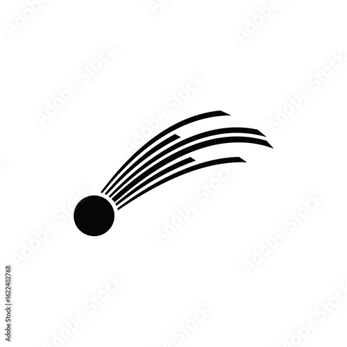 Stylized Comet Illustration: A minimalist representation of a celestial object trajectory