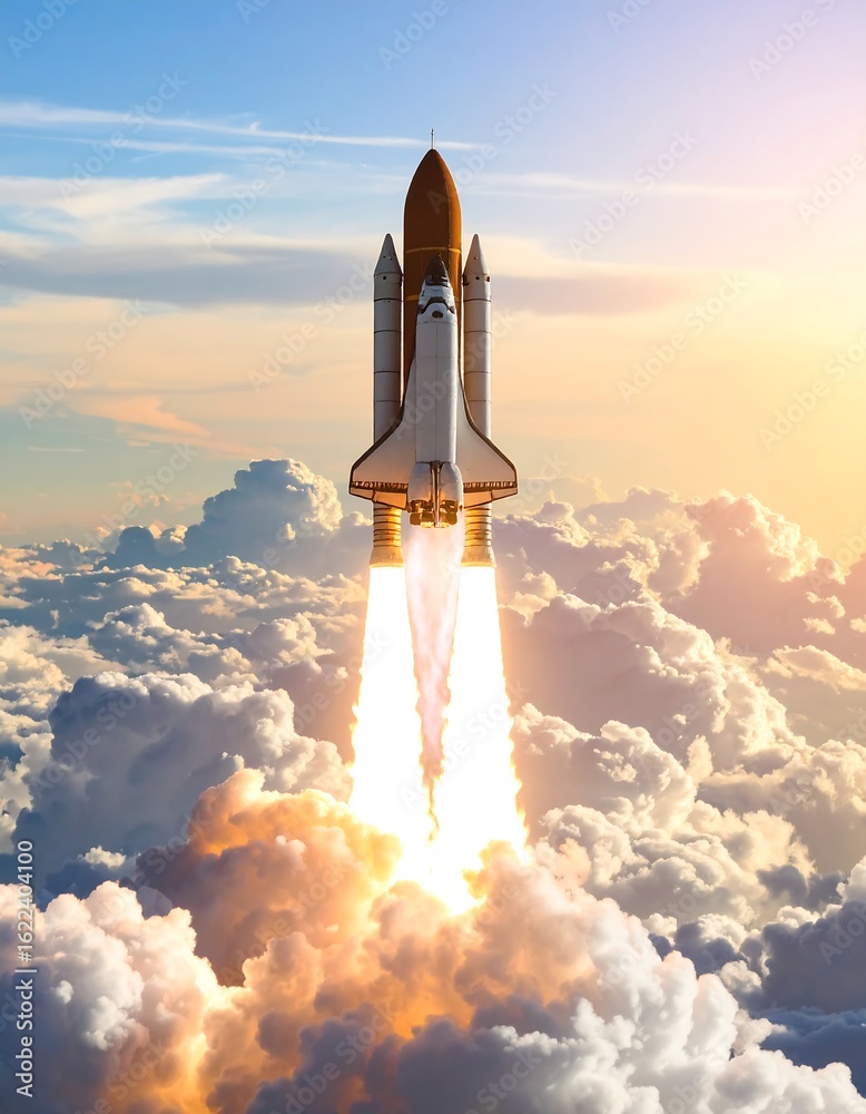 Fototapeta premium Rocket launching into space