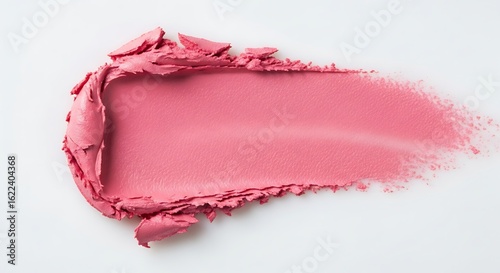 Elegant pink cosmetic product smear on a clean white background, beauty concept