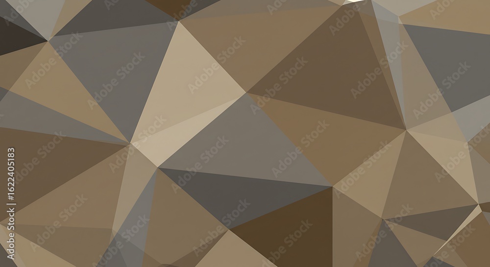 Obraz premium Earthy Tones: Low-Poly 3D Render, Subtle Light Play