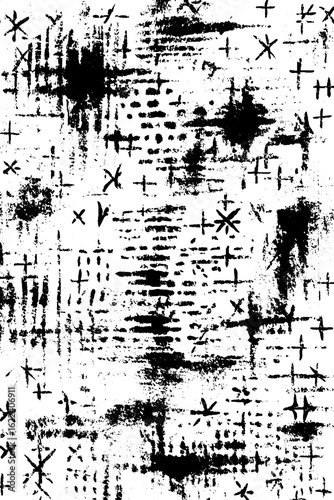 Black and white cosmic star map with astrological symbols for design and decor