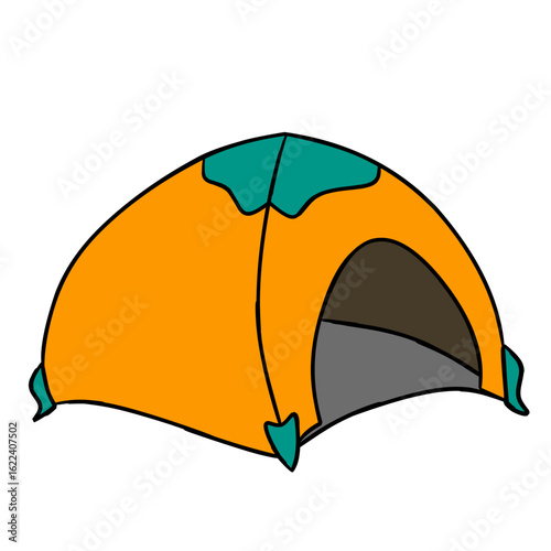 tourist tent on white background