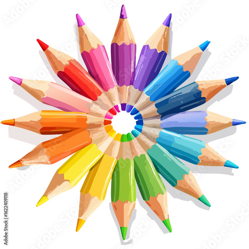 Modern vector icons with harmonious color pencils. Perfect for UI, branding, infographic elements, and modern digital design.