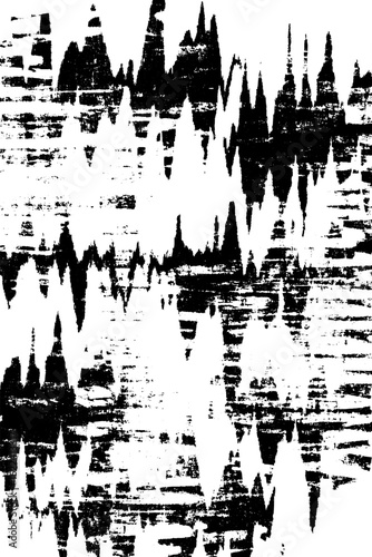 Black and white distorted waves with static tv noise for retro design