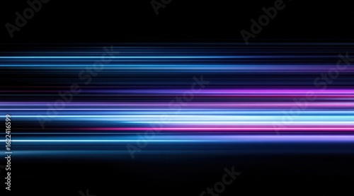 Vibrant photo of abstract neon light streaks on a dark background.