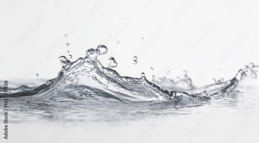 Close-up of a water splash against a white background Close-up of a water splash against a white background