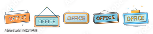 Office Sign Icon Pack – Workplace Door Labels & Plaques
