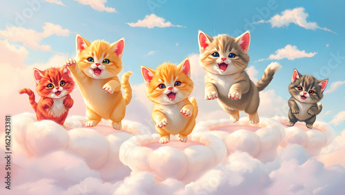  Cats and Dogs Jumping on Cloud Trampolines