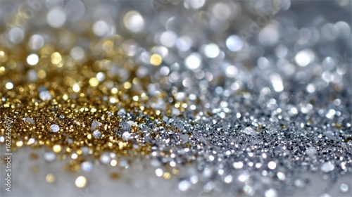 Multiple colors of glitter creating a sparkling texture on a surface during a crafting activity